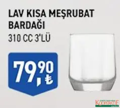 LAV KISA MEŞRUBAT BARDAĞI 310 CC 3'LÜ LAV KISA MEŞRUBAT BARDAĞI 310 CC 3'LÜ
